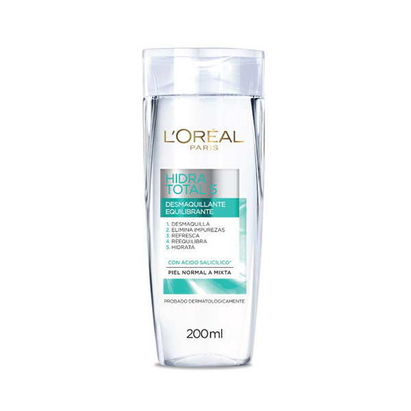 LOREAL HIDRATOTAL 5 DESMAQUILLANTE CON ACIDO SALIACILICO 200ML