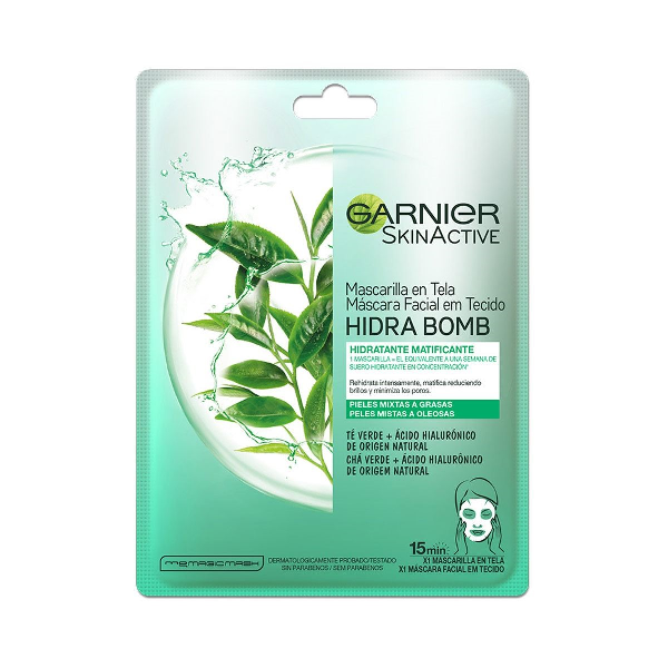 GARNIER MASCARILLA HIDRA BOMB CON ACIDO HIALURONICO + TE VERDE 28G