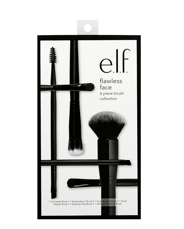 ELF KIT FACIAL IMPECABLE, COLECCIÓN DE BROCHAS DE 6 PIEZAS.