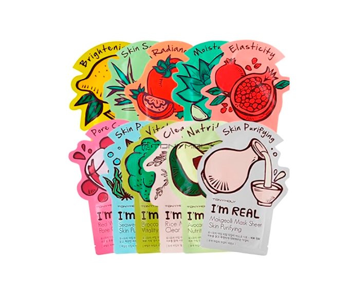 TONYMOLY I'M REAL SHEET MASK 10 UNIDADES