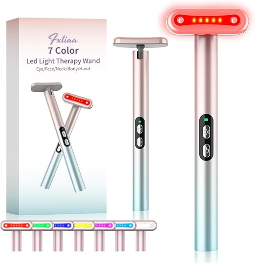 FXTIAA LED-FACE-WAND, HERRAMIENTA DE REJUVENECIMIENTO FACIAL CON LUZ LED ROJA Y AZUL 7 EN 1