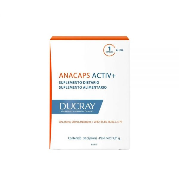 DUCRAY ANACAPS ACTIV+SUPLEMENTO ALIMENTICIO ANTI-CAÍDA 30 CÁPSULAS