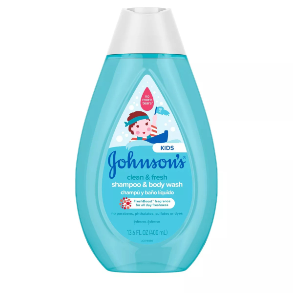 JOHNSON'S KIDS' CLEAN & FRESH CHAMPÚ Y GEL DE BAÑO PARA PIELES SENSIBLES 400ML