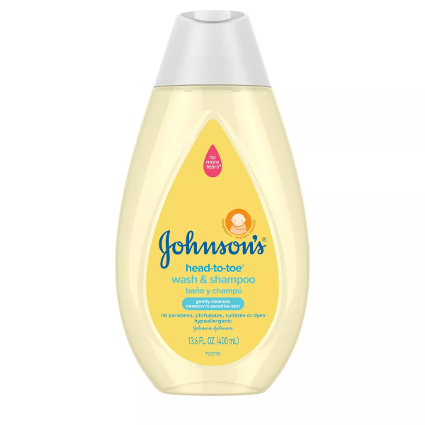 JOHNSON'S GEL DE BAÑO Y SHAMPOO SUAVE PARA BEBÉS HEAD-TO-TOE DE JOHNSON'S PARA PIELES SENSIBLES 400ML