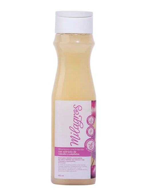 MILAGROS SHAMPOO CRECIMIENTO CON EXTRACTO DE PEBOLLA Y PÉPTIDOS 450ML