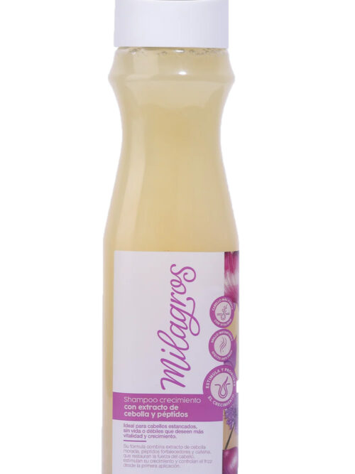 MILAGROS SHAMPOO CRECIMIENTO CON EXTRACTO DE PEBOLLA Y PÉPTIDOS 450ML