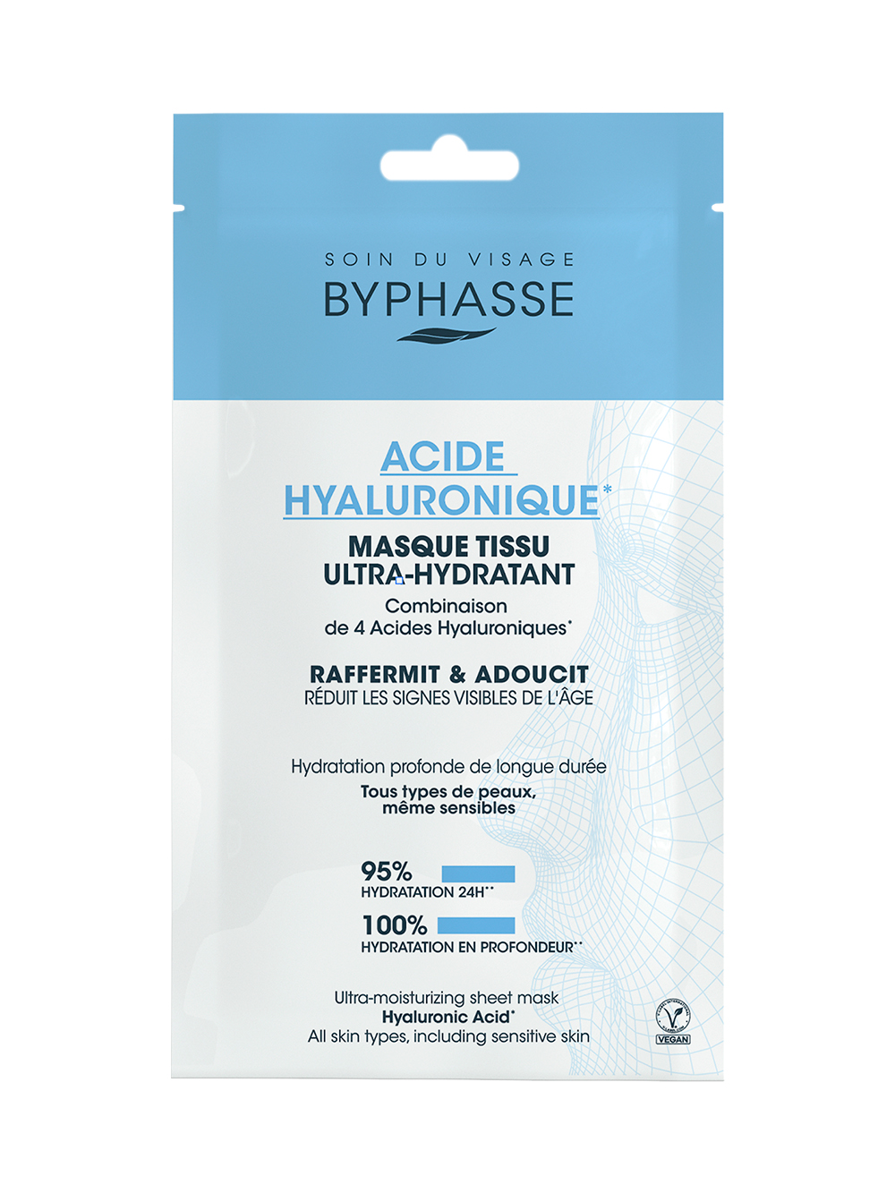 BYPHASSE MASQUE TISSU ULTRA-HYDRATANT ACIDE HYALURONIQUE 18ML