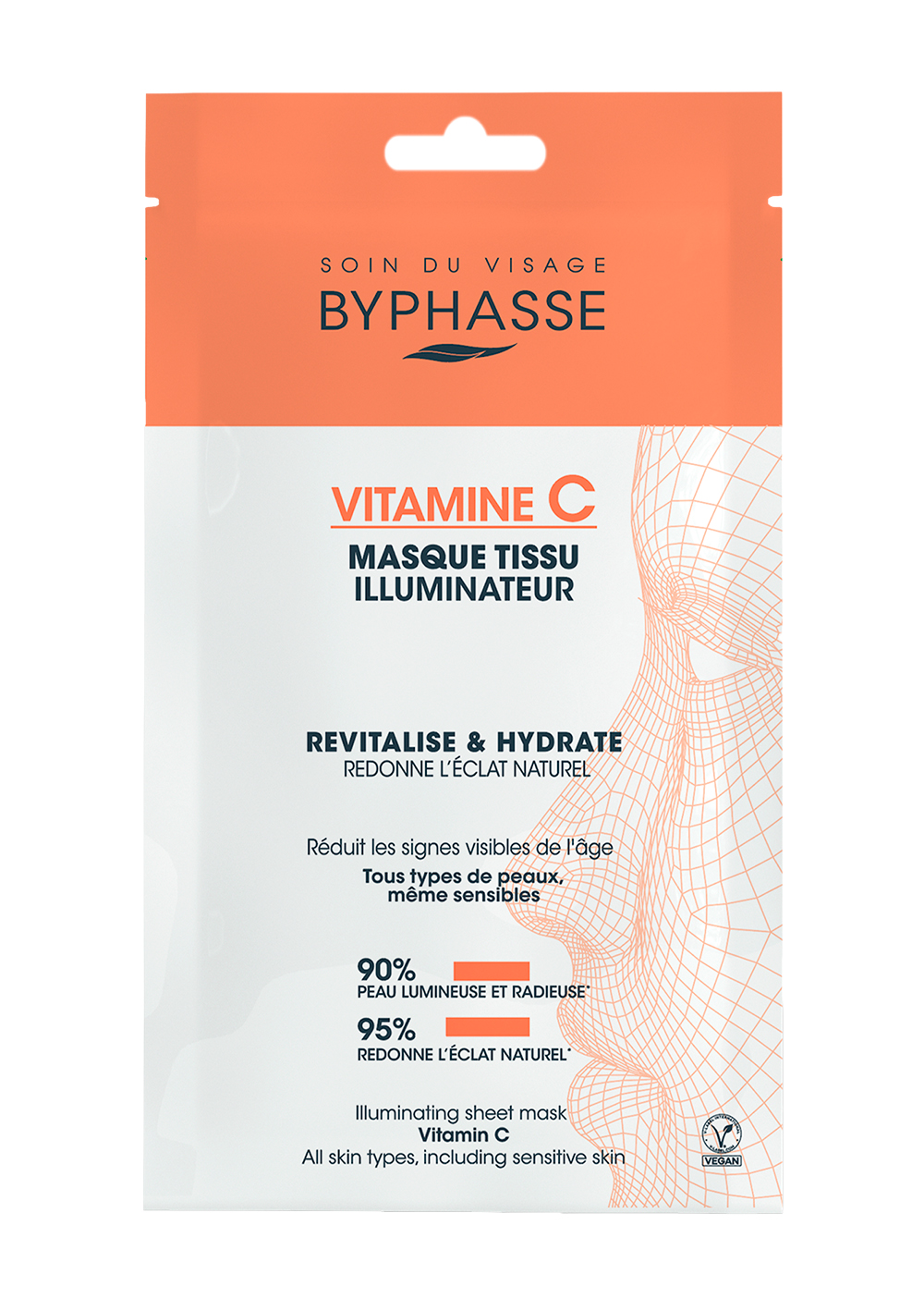 BYPHASSE MASCARILLA TISSU ILUMINADORA VITAMINA C SKIN BOOSTER 18ML
