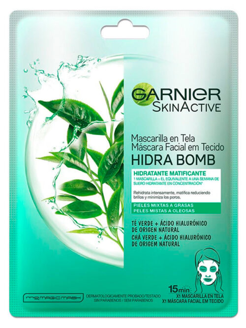 GARNIER MASCARILLA HIDRA BOMB CON ACIDO HIALURONICO + TE VERDE 28G