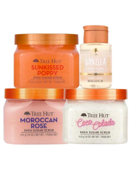 TREE HUT SET DE 3 EXFOLIANTES CORPORALES DE AZÚCAR Y KARITÉ