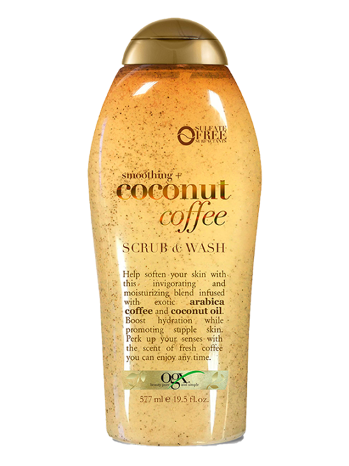 OGX SMOOTHING + COCONUT COFFEE JABÓN CORPORAL Y EXFOLIANTE 577ML
