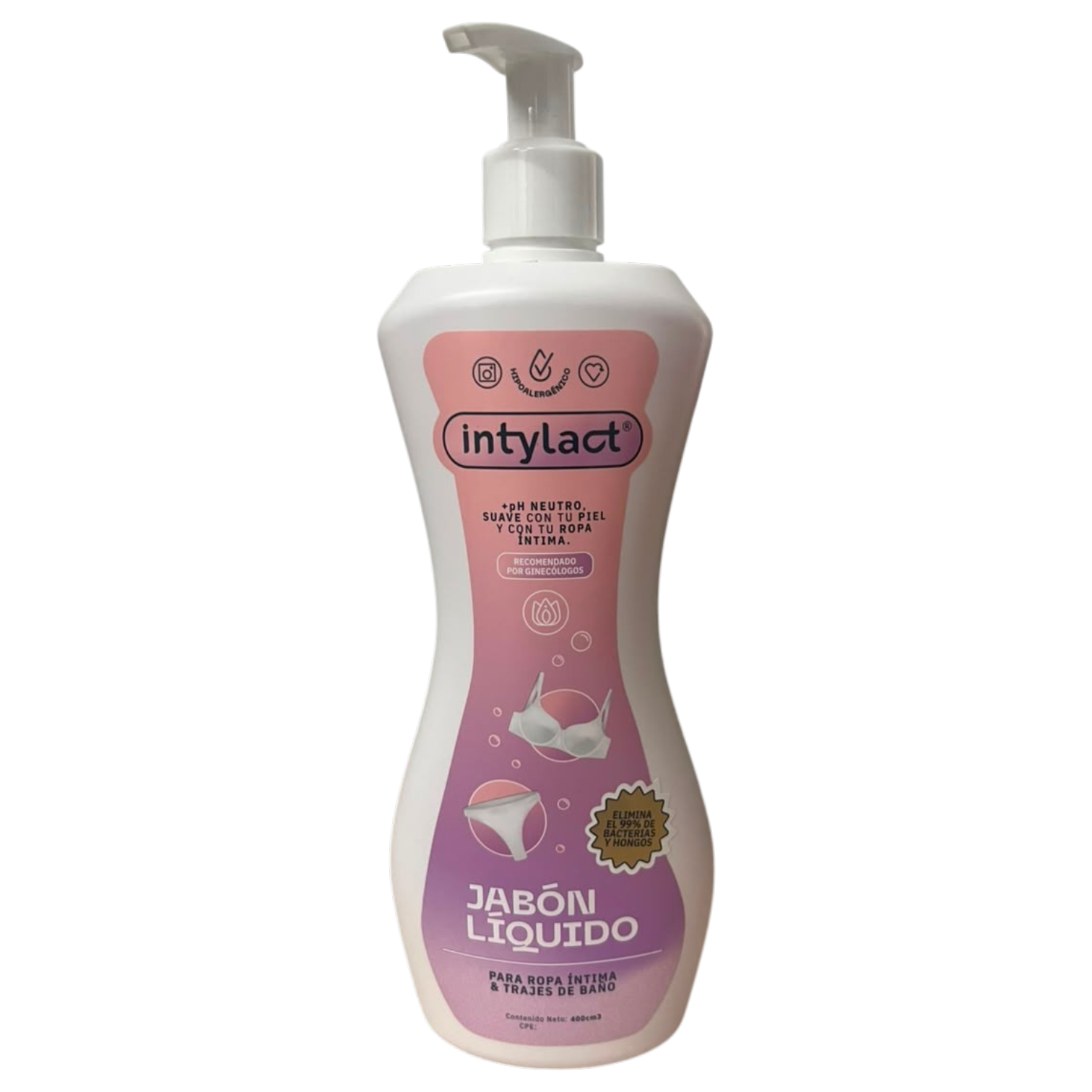 INTYLACT JABÓN LÍQUIDO PARA ROPA ÍNTIMA Y TRAJES DE BAÑO 400ML