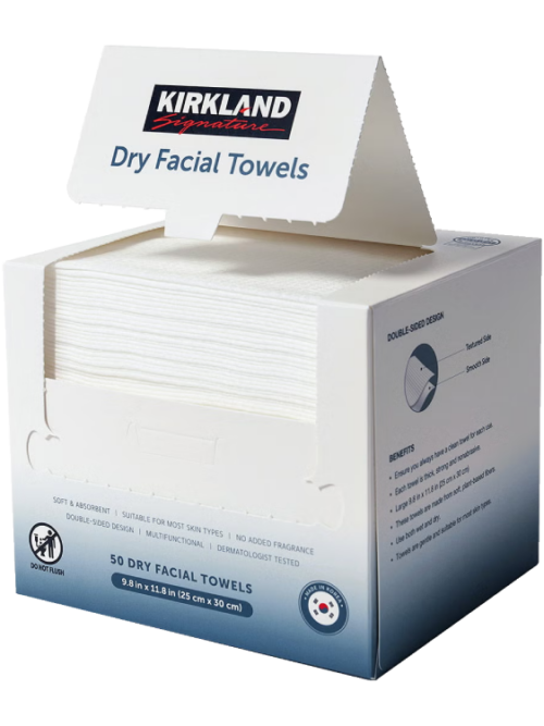 KIRKLAND SIGNATURE DAILY DRY FACIAL TOWELS, 200-COUNT