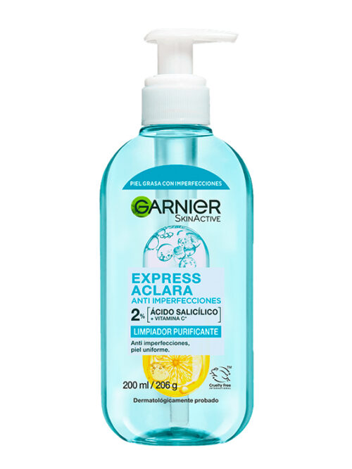 GARNIER EXPRESS GEL ACLARA LIMPIADOR PURIFICANTE 200ML