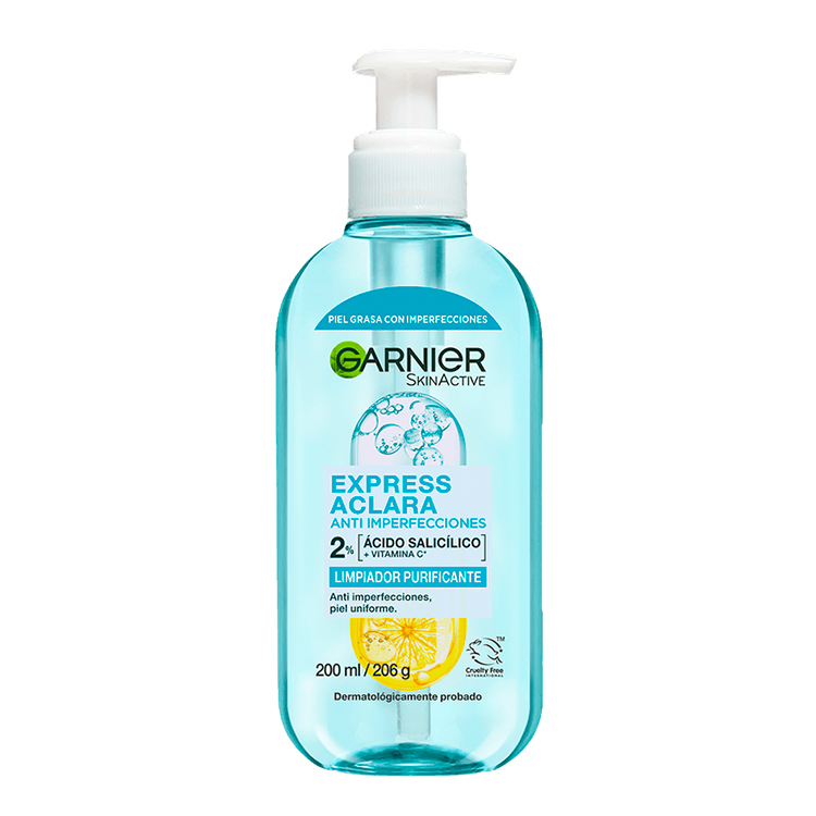 GARNIER EXPRESS GEL ACLARA LIMPIADOR PURIFICANTE 200ML