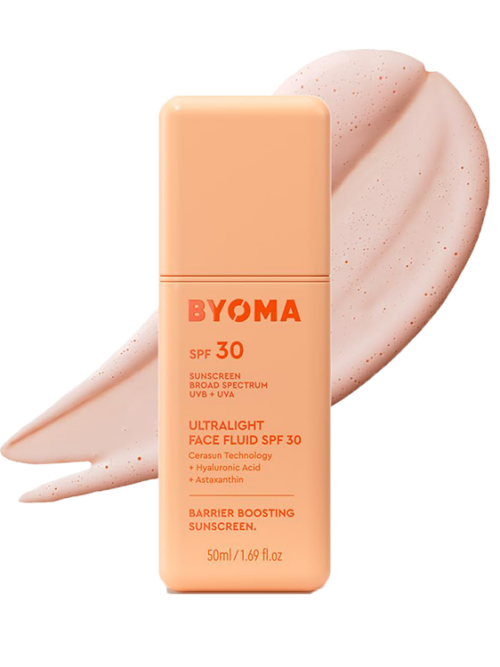BYOMA SPF 30 SUNSCREEN BROAD SPECTRUM UVB + UVA ULTRALIGHT FACE FLUID 50ML