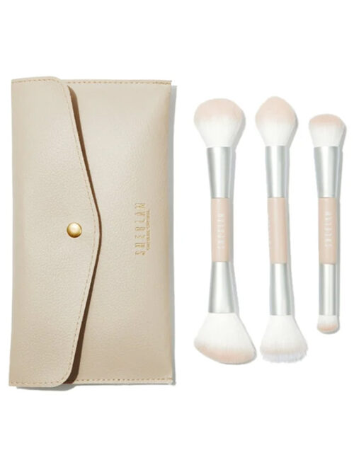 SHEGLAM GLAM 101 SET DE BROCHAS ESENCIALES PARA ROSTRO CON BOLSO