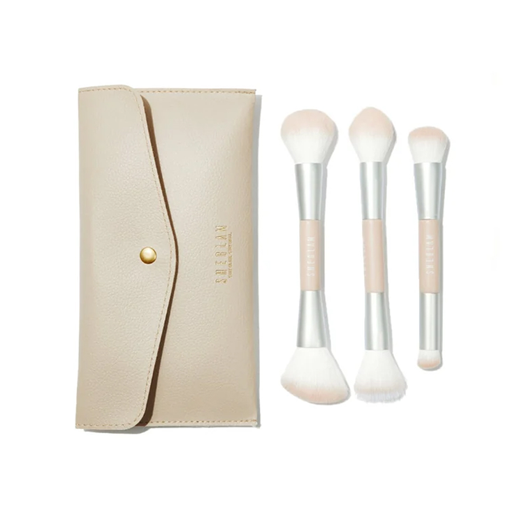 SHEGLAM GLAM 101 SET DE BROCHAS ESENCIALES PARA ROSTRO CON BOLSO