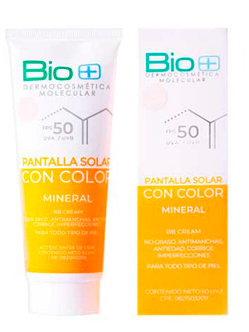 BIO+ PANTALLA SOLAR MINERAL CON COLOR TONO CLARO 60ML