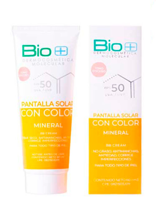 BIO+ PANTALLA SOLAR MINERAL CON COLOR TONO OSCURO 60ML