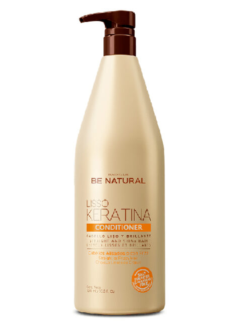 BE NATURAL ACONDICIONADOR LISSO KERATINA CABELLOS ALISADOS Y ENCRESPADOS 1L