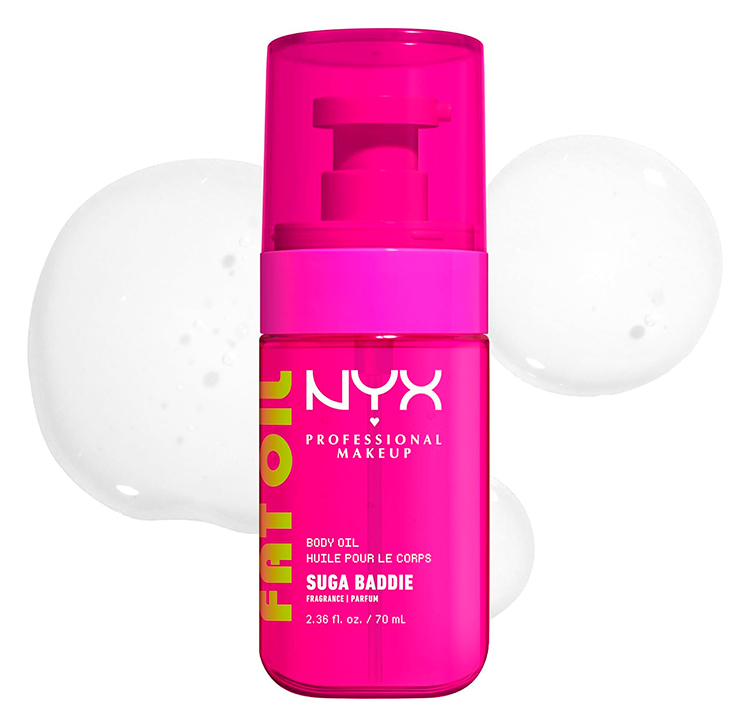 NYX PROFESSIONAL MAKEUP FAT OIL ACEITE CORPORAL, TRANSPARENT, 70ML