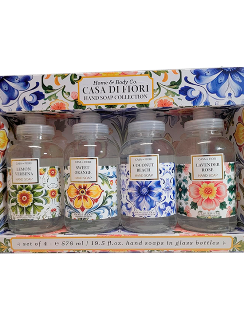 HOME & BODY CO. CASA DI FIORI JABÓN DE MANOS CADA UNO-, VERBENA LIMÓN, NARANJA DULCE, PLAYA DE COCO, ROSA LAVANDA