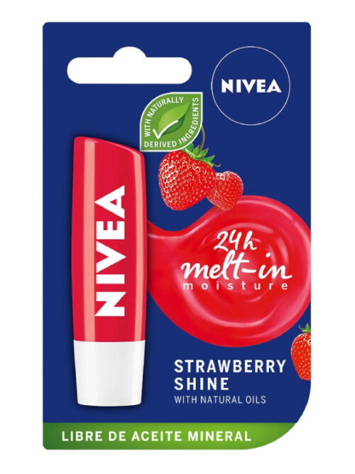 NIVEA PROTECTOR LABIAL FRESA SHINE X 4.8G