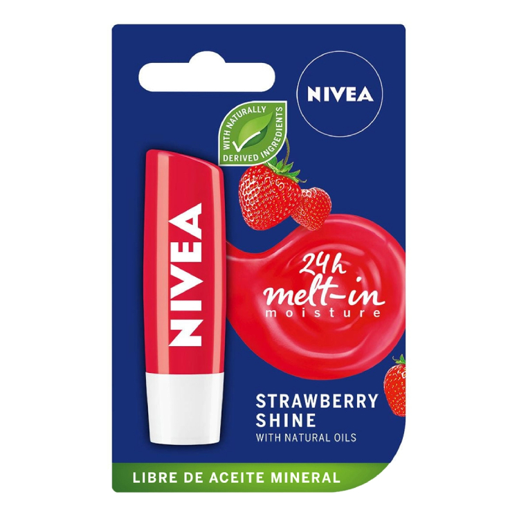 NIVEA PROTECTOR LABIAL FRESA SHINE X 4.8G