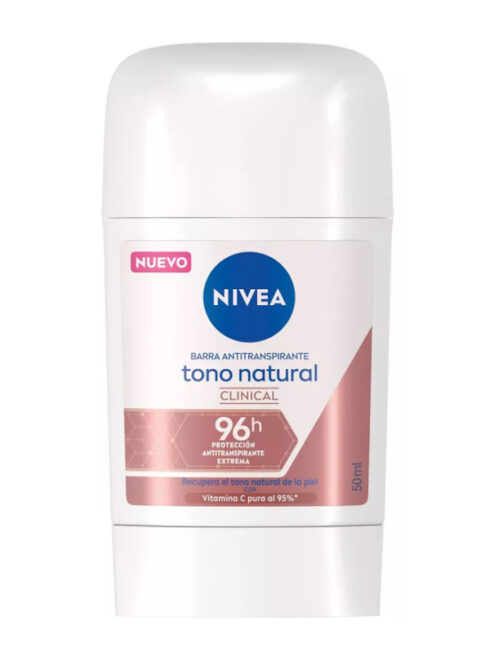 NIVEA ANTITRANSPIRANTE EN BARRA TONO NATURAL CLINICAL 50ML