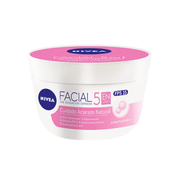 NIVEA CREMA FACIAL 5 EN 1 CUIDADO ACLARADO NATURAL 200ML